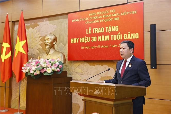Phó Bí thư chuyên trách Đảng uỷ Quốc hội Vũ Hải Hà phát biểu. Ảnh: Doãn Tấn - TTXVN