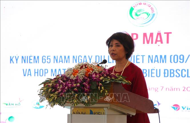 Bà Cao Thị Ngọc Lan, Phó Chủ tịch Thường trực Hiệp hội Du lịch Việt Nam phát biểu. Ảnh: Nguyễn Hằng - TTXVN