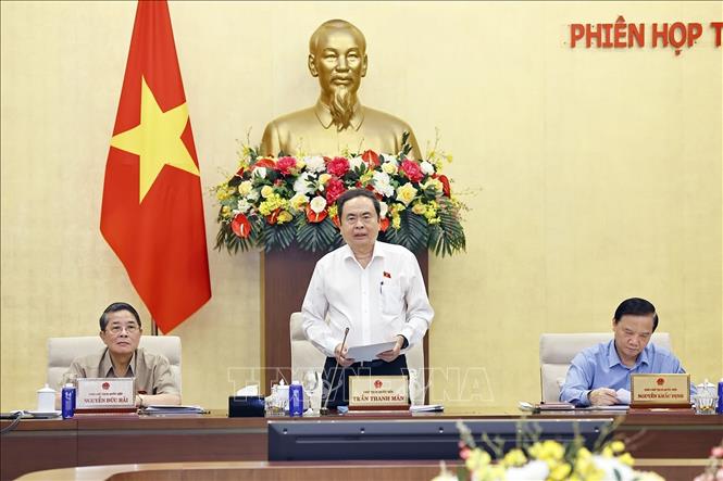 Chủ tịch Quốc hội Trần Thanh Mẫn phát biểu khai mạc phiên họp. Ảnh: Doãn Tấn - TTXVN