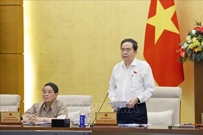 Chủ tịch Quốc hội Trần Thanh Mẫn phát biểu khai mạc phiên họp. Ảnh: Doãn Tấn - TTXVN