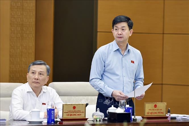 Tổng thư ký Quốc hội, Chủ nhiệm Văn phòng Quốc hội Lê Quang Tùng phát biểu. Ảnh: Doãn Tấn - TTXVN