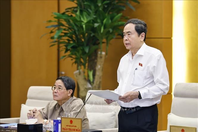 Chủ tịch Quốc hội Trần Thanh Mẫn phát biểu khai mạc phiên họp. Ảnh: Doãn Tấn - TTXVN
