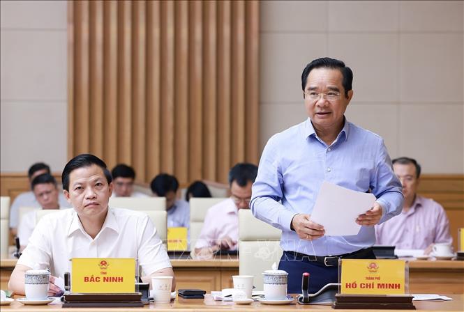 Chủ tịch UBND Thành phố Hồ Chí Minh Nguyễn Văn Được phát biểu. Ảnh: Dương Giang-TTXVN 
