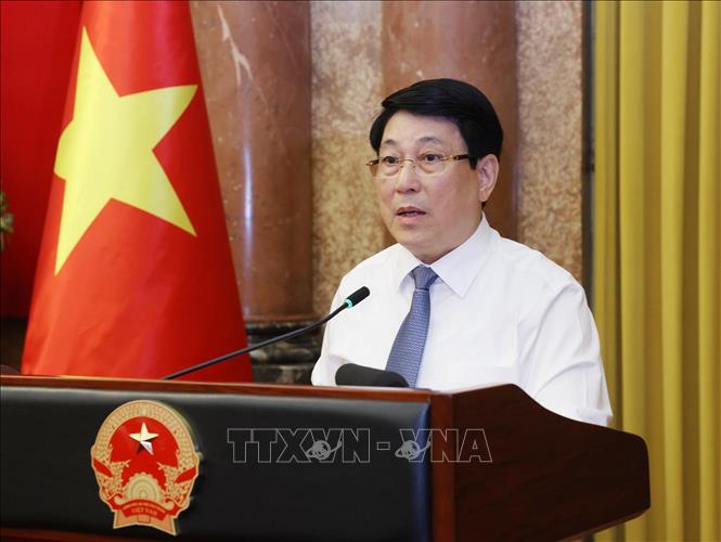 Chủ tịch nước Lương Cường phát biểu. Ảnh: Lâm Khánh - TTXVN