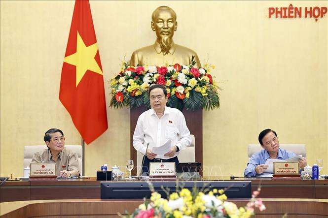 Chủ tịch Quốc hội Trần Thanh Mẫn phát biểu. Ảnh: Doãn Tấn - TTXVN