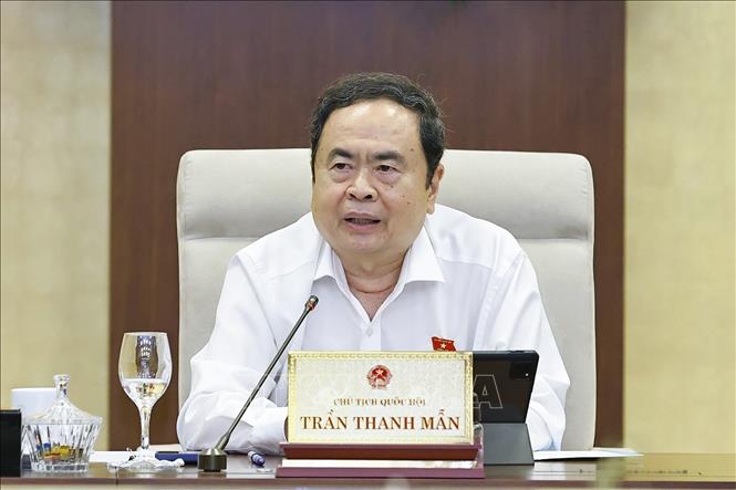 Chủ tịch Quốc hội Trần Thanh Mẫn phát biểu. Ảnh: Doãn Tấn - TTXVN