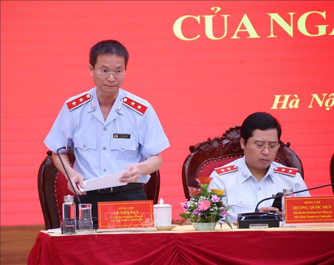 Phó Tổng Thanh tra Chính phủ Lê Tiến Đạt phát biểu. Ảnh: Văn Điệp - TTXVN 