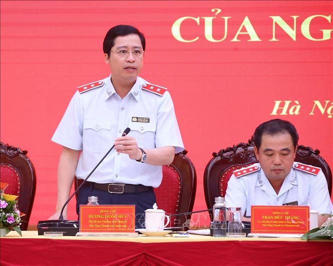 Phó Tổng Thanh tra Chính phủ Dương Quốc Huy phát biểu. Ảnh: Văn Điệp - TTXVN 
