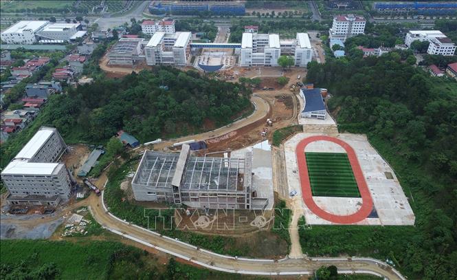 Trường THPT chuyên Lào Cai do UBND tỉnh Lào Cai với tổng mức đầu tư 350 tỷ đồng sẽ được đưa vào sử dụng trong năm học 2025 - 2026. Ảnh: Quốc Khánh - TTXVN