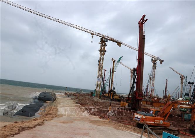 Công trường thi công Dự án Trung tâm tổ chức Hội nghị APEC 2027 và các công trình chức năng. Ảnh: Lê Huy Hải - TTXVN