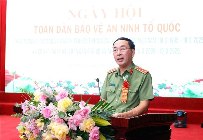 Thượng tướng Trần Quốc Tỏ, Thứ trưởng Bộ Công an phát biểu. Ảnh: Phạm Kiên - TTXVN
