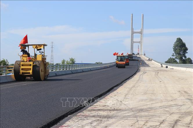 Tiến độ tổng thể đã hoàn thành được trên 96,5% khối lượng công việc được giao .Ảnh: Công Trí-TTXVN