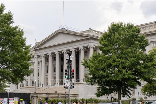 Toà nhà trụ sở Bộ Tài chính Mỹ ở Washington, D.C. Ảnh: THX/TTXVN