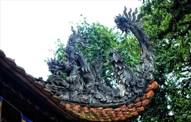 Các kiến trúc họa tiết cổ thời Trần thế kỷ 14 tại Khu di tích Côn Sơn - Kiếp Bạc (Hải Phòng). Ảnh: Tuấn Anh - TTXVN