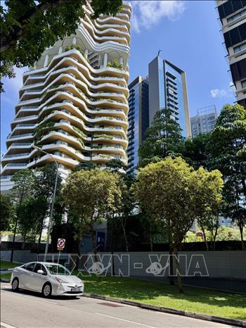 Một trong những công trình xanh siêu tiết kiệm năng lượng và chi phí cho Singapore. Ảnh: Đỗ Vân - PV TTXVN tại Singapore