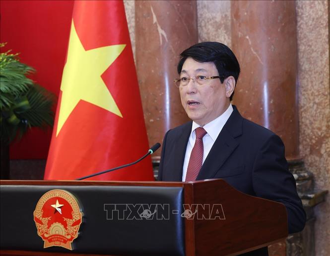 Chủ tịch nước Lương Cường phát biểu chỉ đạo. Ảnh: Lâm Khánh – TTXVN