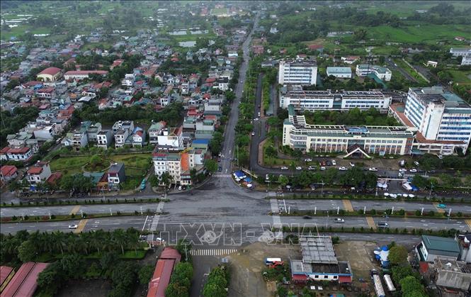 Điểm cuối của tuyến thuộc phường Tân Phong, tỉnh Lai Châu đã hoàn thành và đưa vào sử dụng. Ảnh: Quốc Khánh - TTXVN