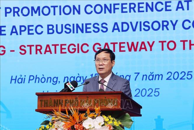 Chủ tịch Liên đoàn Thương mại và Công nghiệp Việt Nam (VCCI) Phạm Tấn Công phát biểu chào mừng. Ảnh: Lâm Khánh – TTXVN