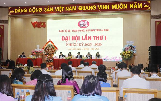 Đảng bộ Mặt trận Tổ quốc Việt Nam tỉnh Lai Châu tổ chức Đại hội lần thứ I, nhiệm kỳ 2025 - 2030. Ảnh: Nguyễn Oanh-TTXVN.