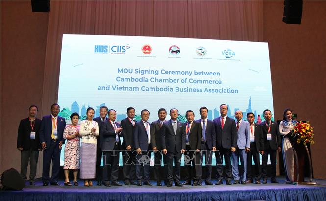 Hội nghị thu hút các doanh nghiệp Việt Nam và Campuchia tham dự. Ảnh: Thu Hương - TTXVN