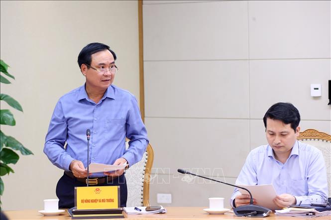 Thứ trưởng Bộ Nông nghiệp và Môi trường Võ Văn Hưng phát biểu tại cuộc họp. Ảnh: Văn Điệp – TTXVN