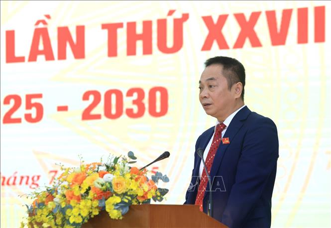 Bí thư Đảng uỷ, Chánh Văn phòng TTXVN Ngô Thanh Sơn phát biểu. Ảnh: Tuấn Anh - TTXVN