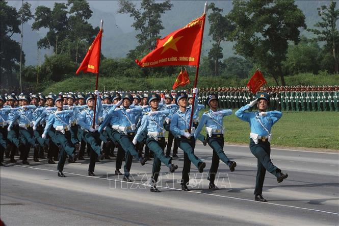 Khối sĩ quan Phòng không - Không quân tại buổi hợp luyện.  Ảnh: Trọng Đức - TTXVN