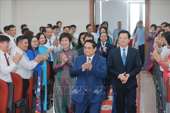 Thủ tướng Chính phủ Phạm Minh Chính đến dự Đại hội. Ảnh: Minh Quyết - TTXVN