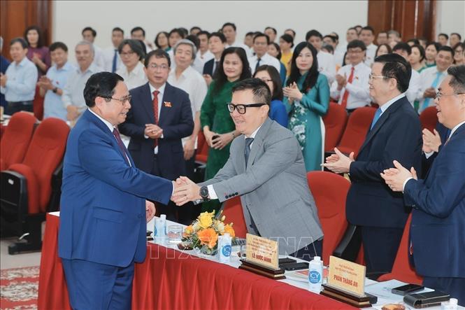 Thủ tướng Phạm Minh Chính và các đại biểu dự Đại hội. Ảnh: Minh Quyết - TTXVN