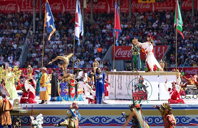 Lễ hội Naadam là một biểu tượng văn hóa quan trọng, thể hiện tinh thần du mục, lòng dũng cảm và sự khéo léo của người Mông Cổ. Ảnh: Thanh Tùng - TTXVN