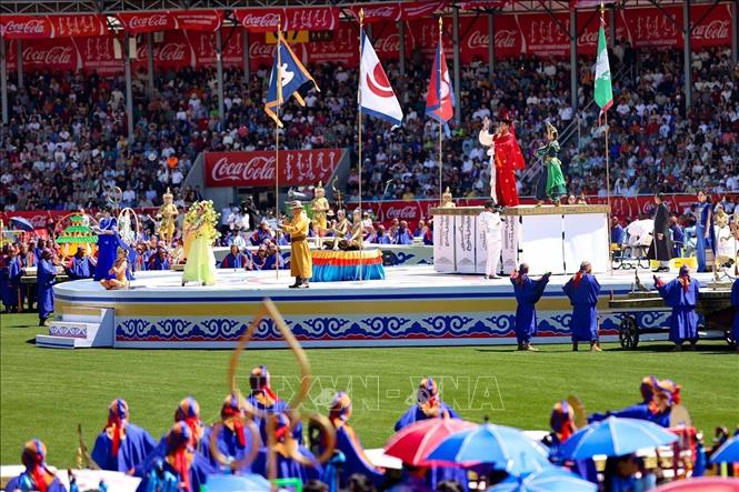 Lễ hội Naadam là một biểu tượng văn hóa quan trọng, thể hiện tinh thần du mục, lòng dũng cảm và sự khéo léo của người Mông Cổ. Ảnh: Thanh Tùng - TTXVN