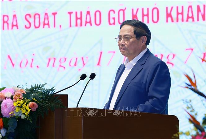 Thủ tướng Phạm Minh Chính phát biểu chỉ đạo. Ảnh: Dương Giang-TTXVN
