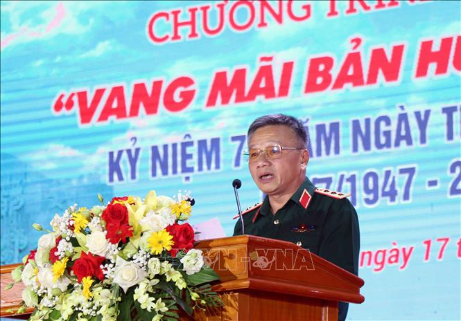 Thượng tướng Lê Quang Minh, Phó chủ nhiệm Tổng cục Chính trị QĐND Việt Nam phát biểu. Ảnh: Trần Trang -TTXVN