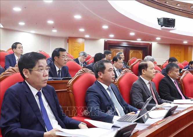Các đại biểu tham dự Hội nghị lần thứ mười hai Ban Chấp hành Trung ương Đảng khóa XIII. Ảnh: Thống Nhất – TTXVN