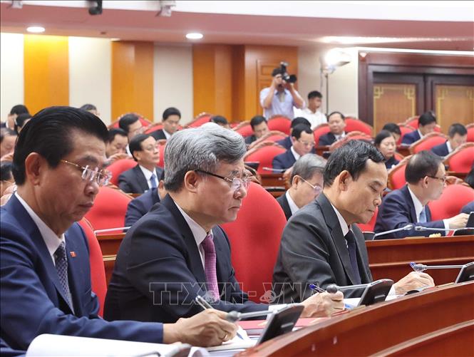 Các đại biểu tham dự Hội nghị lần thứ mười hai Ban Chấp hành Trung ương Đảng khóa XIII. Ảnh: Thống Nhất – TTXVN