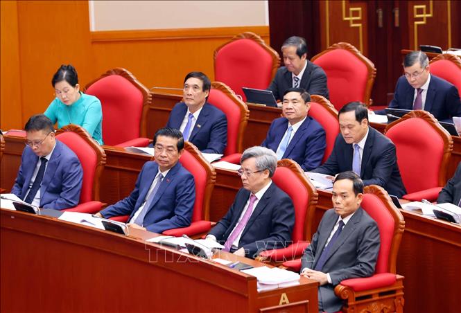 Các đại biểu tham dự Hội nghị lần thứ mười hai Ban Chấp hành Trung ương Đảng khóa XIII. Ảnh: Phạm Kiên - TTXVN
