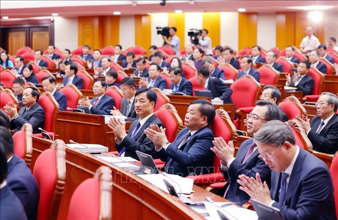 Các đại biểu tham dự Hội nghị lần thứ mười hai Ban Chấp hành Trung ương Đảng khóa XIII. Ảnh: Phạm Kiên - TTXVN