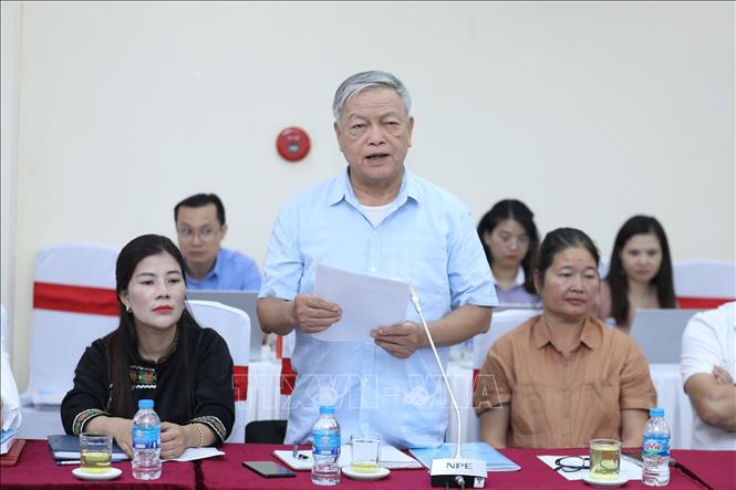 Chủ tịch Hội Người cao tuổi tỉnh Lạng Sơn Nông Ngọc Tăng phát biểu tại Hội nghị. Ảnh: Anh Tuấn – TTXVN