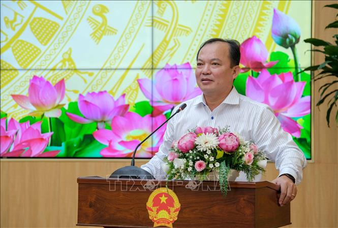 Phó Chủ tịch UBND thành phố Cần Thơ Nguyễn Văn Hòa phát biểu tại Hội nghị. Ảnh: Thanh Liêm - TTXVN