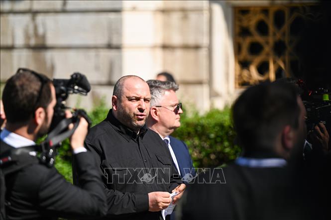 (Tư liệu) Ông Rustem Umerov, khi còn là Bộ trưởng Quốc phòng Ukraine, phát biểu với báo giới tại Istanbul, Thổ Nhĩ Kỳ, ngày 2/6/2025. Ảnh: THX/TTXVN