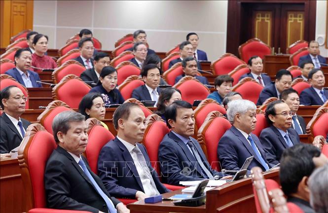 Các đại biểu tham dự bế mạc Hội nghị lần thứ mười hai Ban Chấp hành Trung ương Đảng khóa XIII. Ảnh: Phạm Kiên - TTXVN