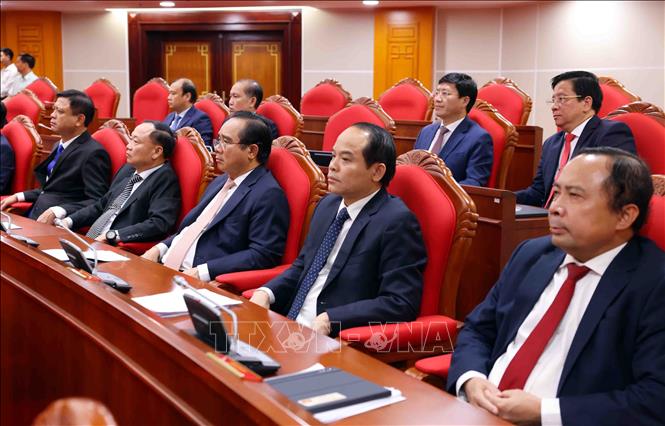 Các đại biểu tham dự bế mạc Hội nghị lần thứ mười hai Ban Chấp hành Trung ương Đảng khóa XIII. Ảnh: Phạm Kiên - TTXVN
