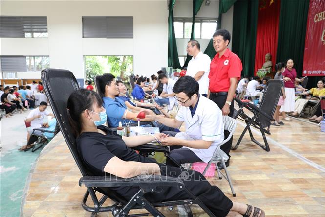 Chương trình dự kiến thu được từ 650 đến 700 đơn vị máu. Ảnh: Đức Phương - TTXVN