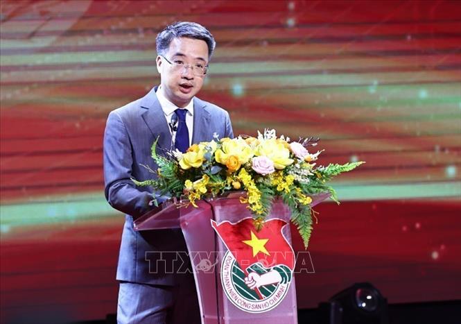 Đồng chí Nguyễn Tường Lâm, Bí thư BCH Trung ương Đoàn, Chủ tịch Hội LHTN Việt Nam phát biểu, ghi nhận kết quả của Diễn đàn và định hướng một số nội dung trọng tâm trong thời gian tới. Ảnh: Minh Đức – TTXVN