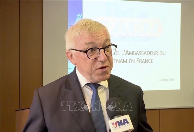 Ông Manuel Le Roux, Chủ tịch phòng Thương mại và công nghiệp Caen - Normandie Ảnh: Đào Dũng - Pv TTXVN tại Pháp