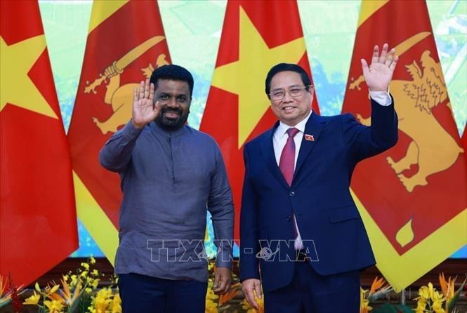 Thủ tướng Phạm Minh Chính hội kiến Tổng thống Sri Lanka Anura Kumara Dissanayaka trong chuyến thăm cấp Nhà nước đến Việt Nam và dự Đại lễ Phật đản Liên hợp quốc Vesak (5/5/2025). Ảnh: Dương Giang – TTXVN