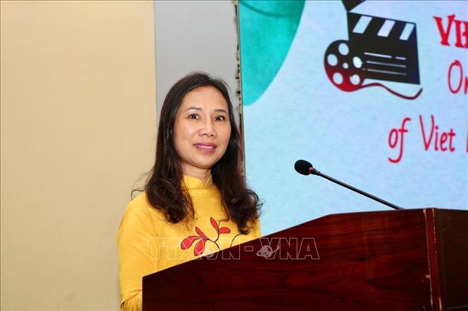Đại sứ Việt Nam tại Sri Lanka Trịnh Thị Tâm phát biểu khai mạc Tuần phim Việt Nam 2025 tại thủ đô Colombo. Ảnh: TTXVN phát