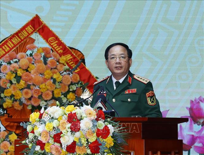  Đại tướng Trịnh Văn Quyết, Bí thư Trung ương Đảng, Ủy viên Thường vụ Quân ủy Trung ương, Chủ nhiệm Tổng cục Chính trị QĐND Việt Nam phát biểu chỉ đạo Đại hội. Ảnh: Trọng Đức - TTXVN