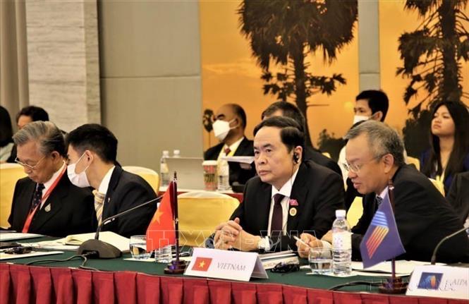 Phó Chủ tịch Thường trực Quốc hội Việt Nam Trần Thanh Mẫn tại phiên họp họp trù bị AIPA, chuẩn bị cho cuộc gặp các nhà lãnh đạo AIPA-ASEAN (Phnom Pen,10/11/2022). Ảnh: Huỳnh Thảo - TTXVN