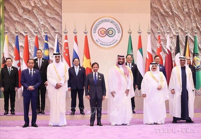 Việt Nam có nhiều đóng góp quan trọng trong mở rộng quan hệ và thúc đẩy hợp tác giữa ASEAN với các đối tác. Trong ảnh: Thủ tướng Phạm Minh Chính tham dự và phát biểu tại Hội nghị Cấp cao ASEAN - Hội đồng Hợp tác Vùng Vịnh (GCC), diễn ra tại thành phố Riyadh (Saudi Arabia,  20/10/2023). Ảnh: Dương Giang-TTXVN